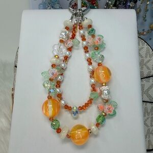 Orange and Green Beaded Charm